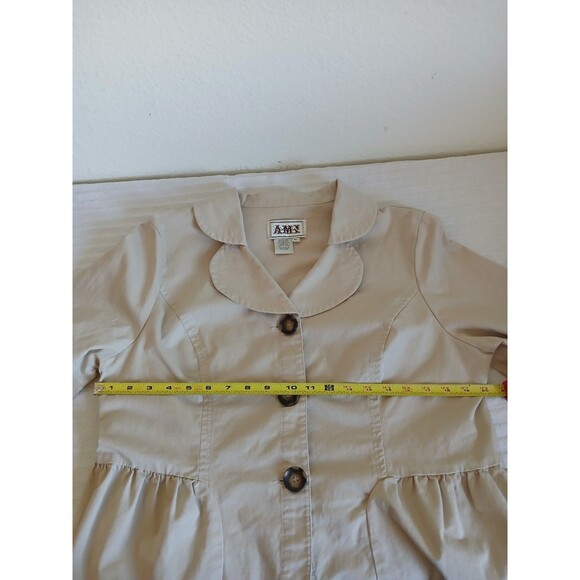 AMI Womens Beige Button Front Jacket XL Casual Lightweight Blazer Style Coat - Picture 11 of 15